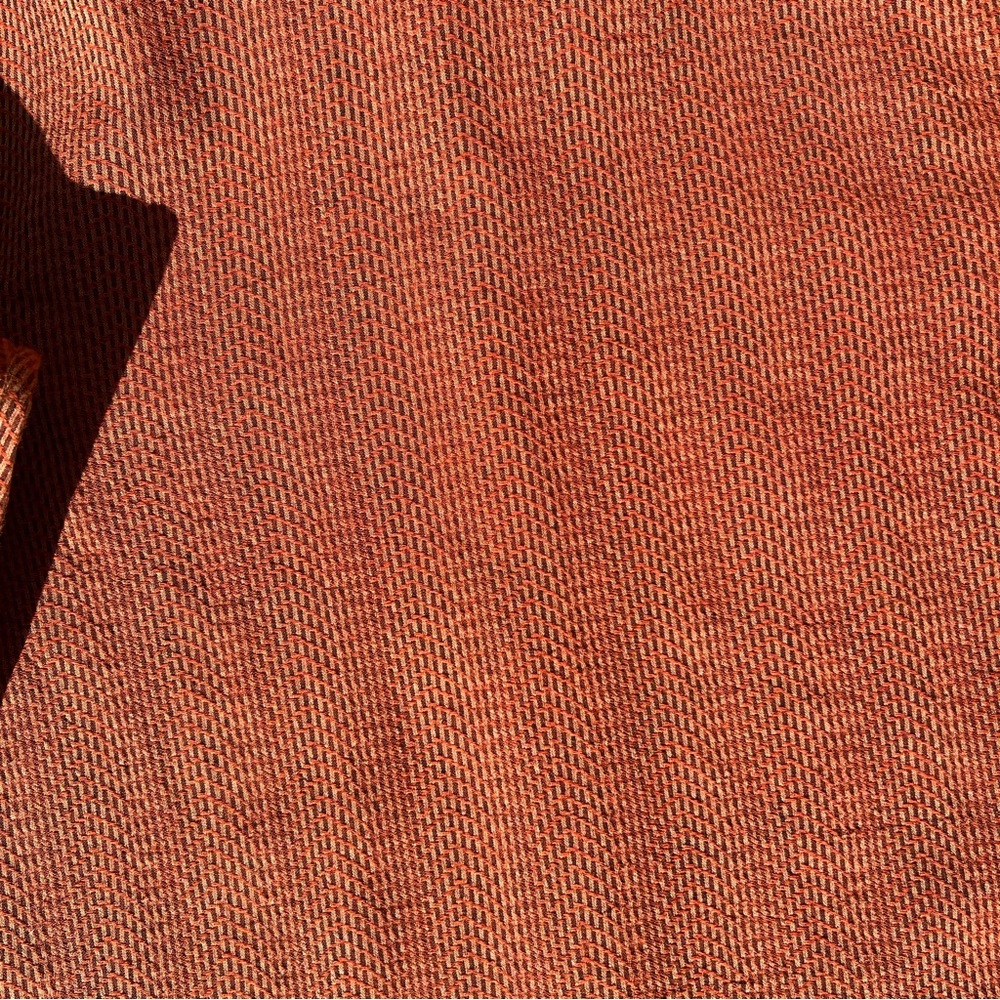 Y2k Brown Orange Red Knit Pattern Button Down Sli… - image 7